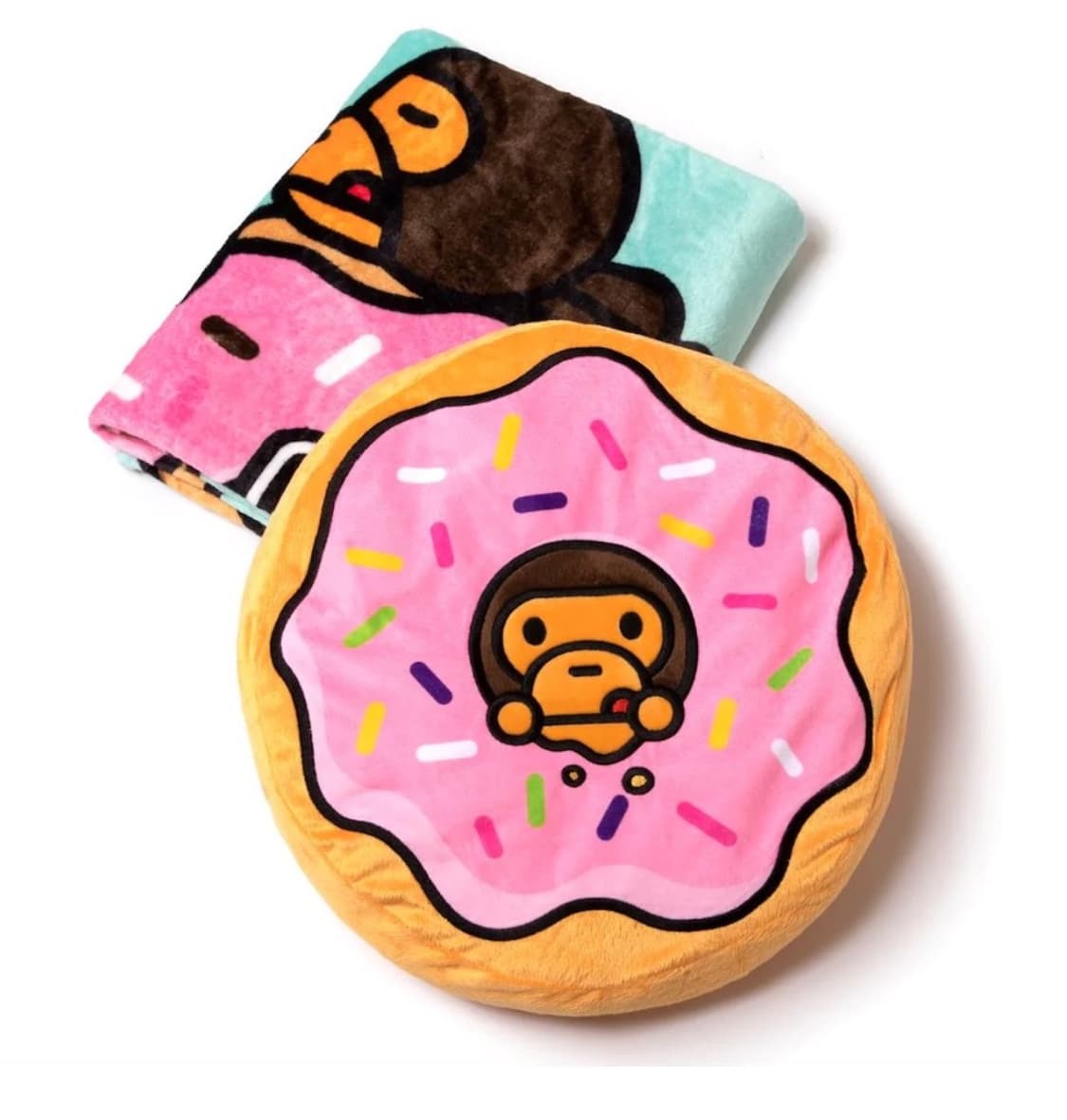 (오더) 베이프 베이비마일로 22FW 쿠션 담요 세트 상품이미지1