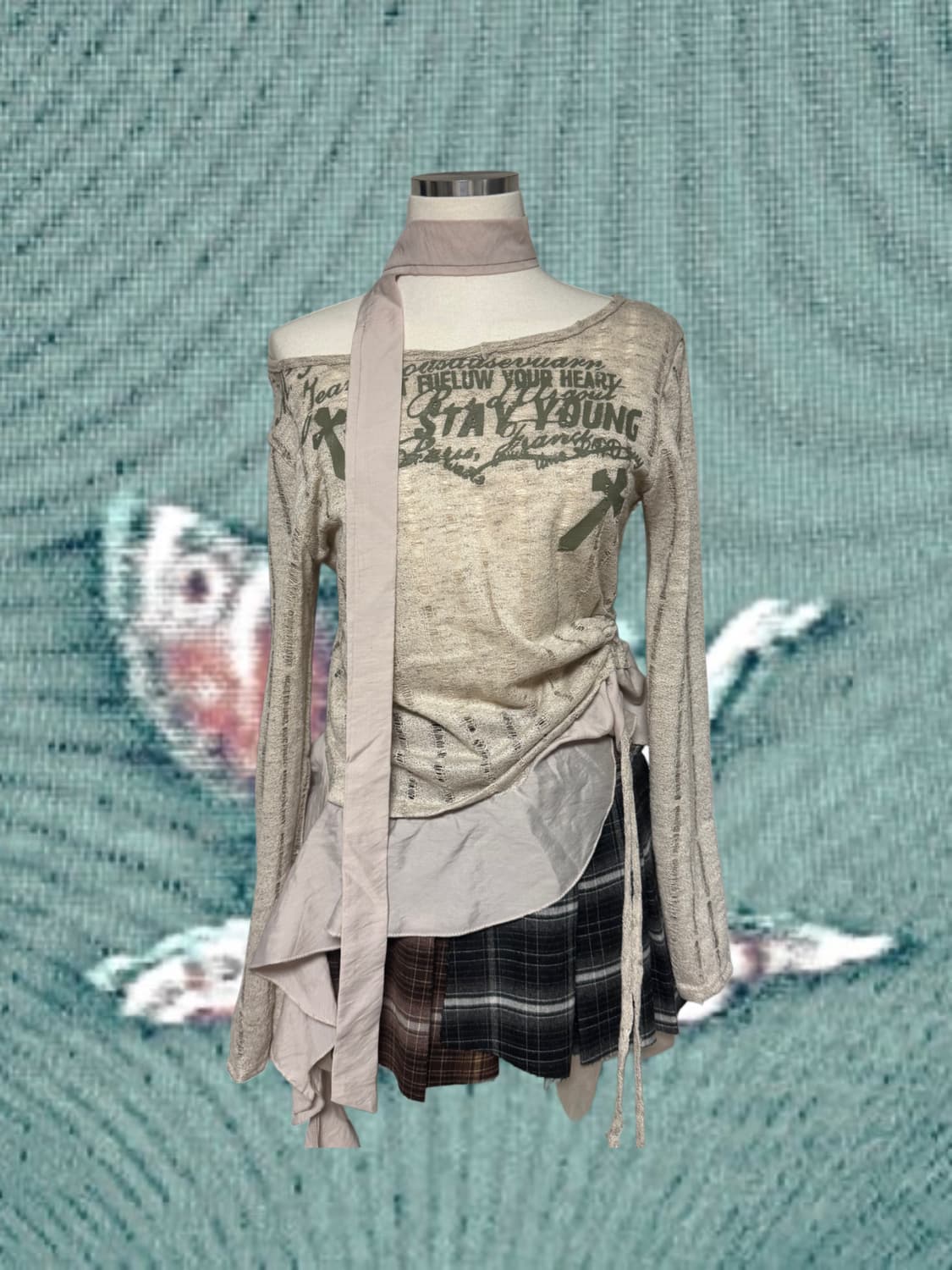 아이보리 체인 니트 빈티지무드 코디세트 상품이미지1