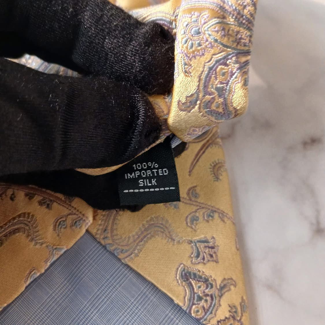 알라라 실크 옐로우 페이즐리 넥타이 9.3cm A+등급 A18905
 상품이미지5