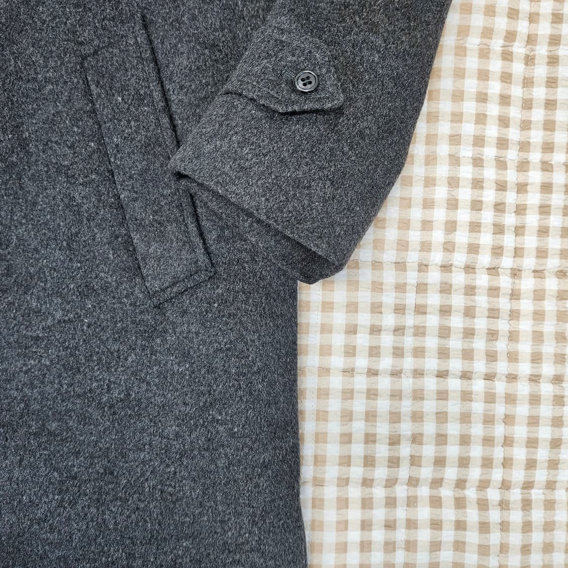 회색 울100 롱 코트 남자100 상품이미지4