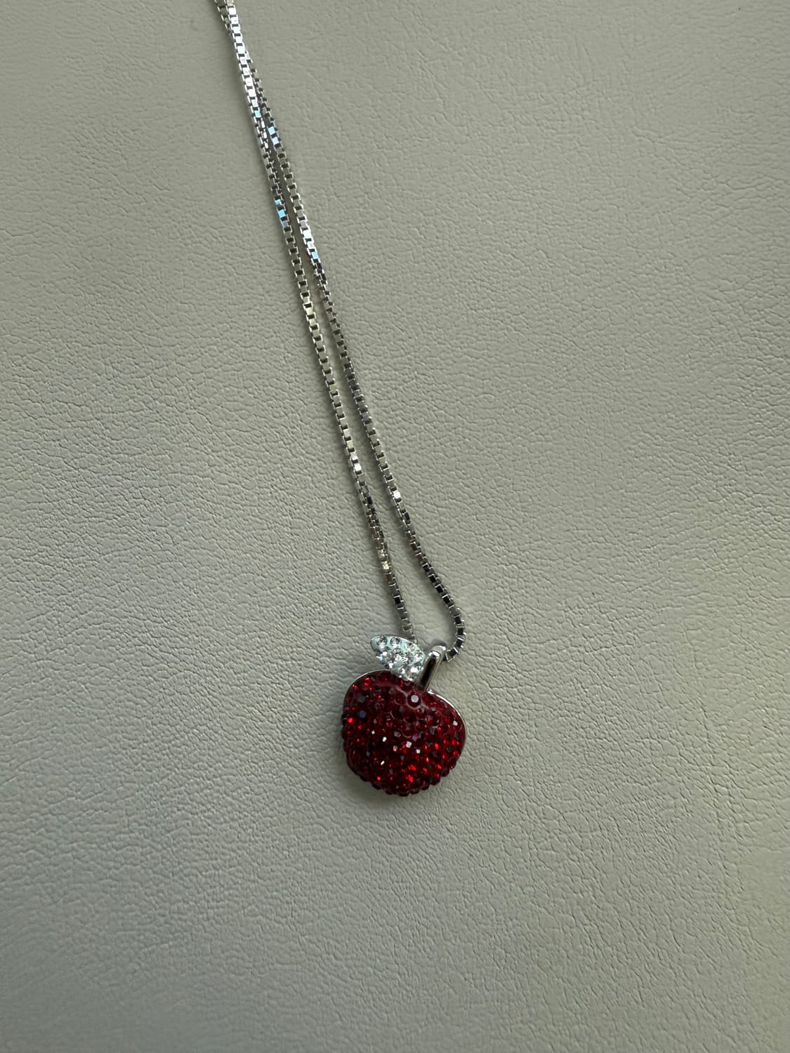 [새상품] 스와로브스키 레드 애플 네크리스 실버 은 금 골드 다이아 티파 상품이미지3