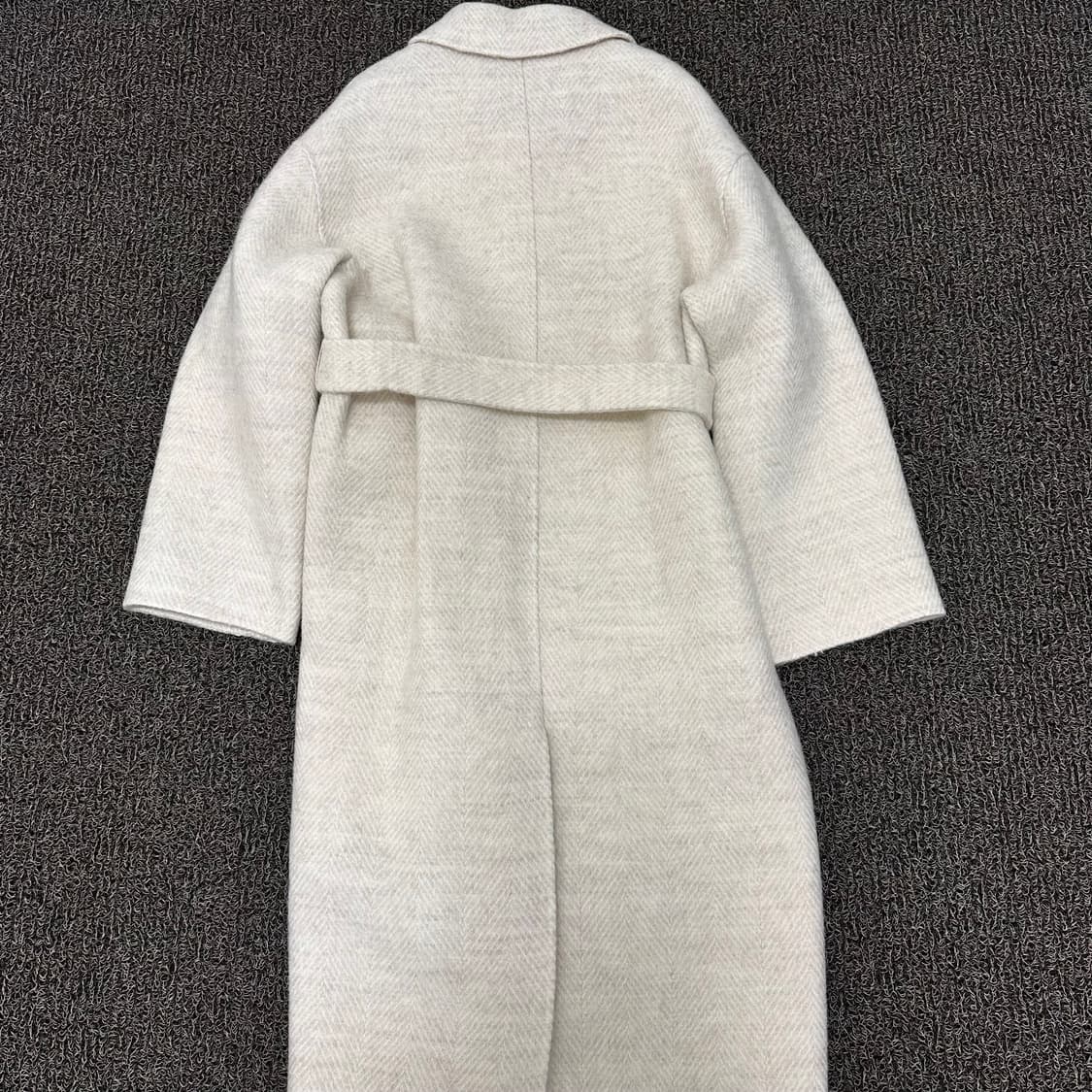 Fave 헤링본 핸드베이드 울 롱 코트 아이보리 F 상품이미지6