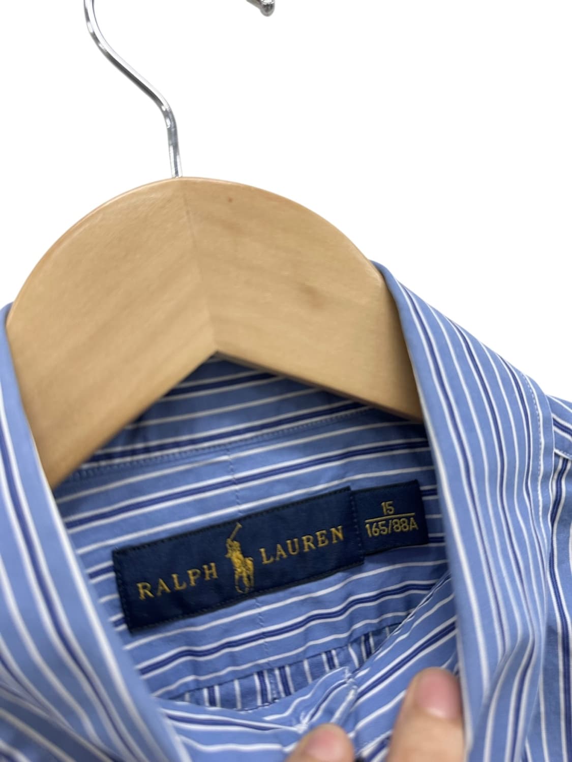 폴로 스트라이프 줄무늬 셔츠 블루 (15/M사이즈) 상품이미지7