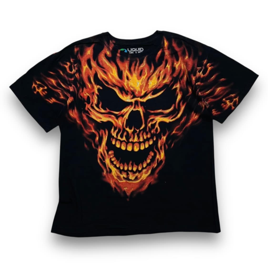 리퀴드 블루 2008s 플레임 스컬 아트 반팔 티셔츠 상품이미지2