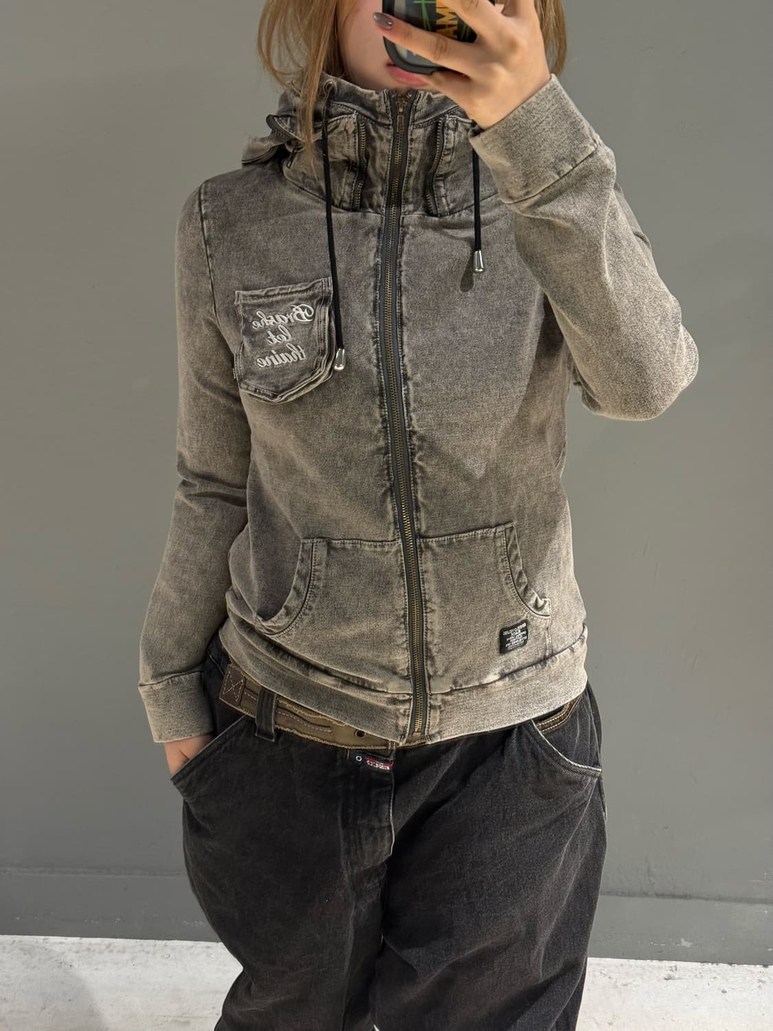 Backs washing layered hood zip-up 상품이미지1