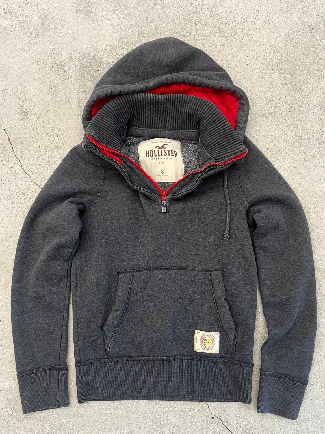 Hollister 챠콜 집업 후드 상품이미지1