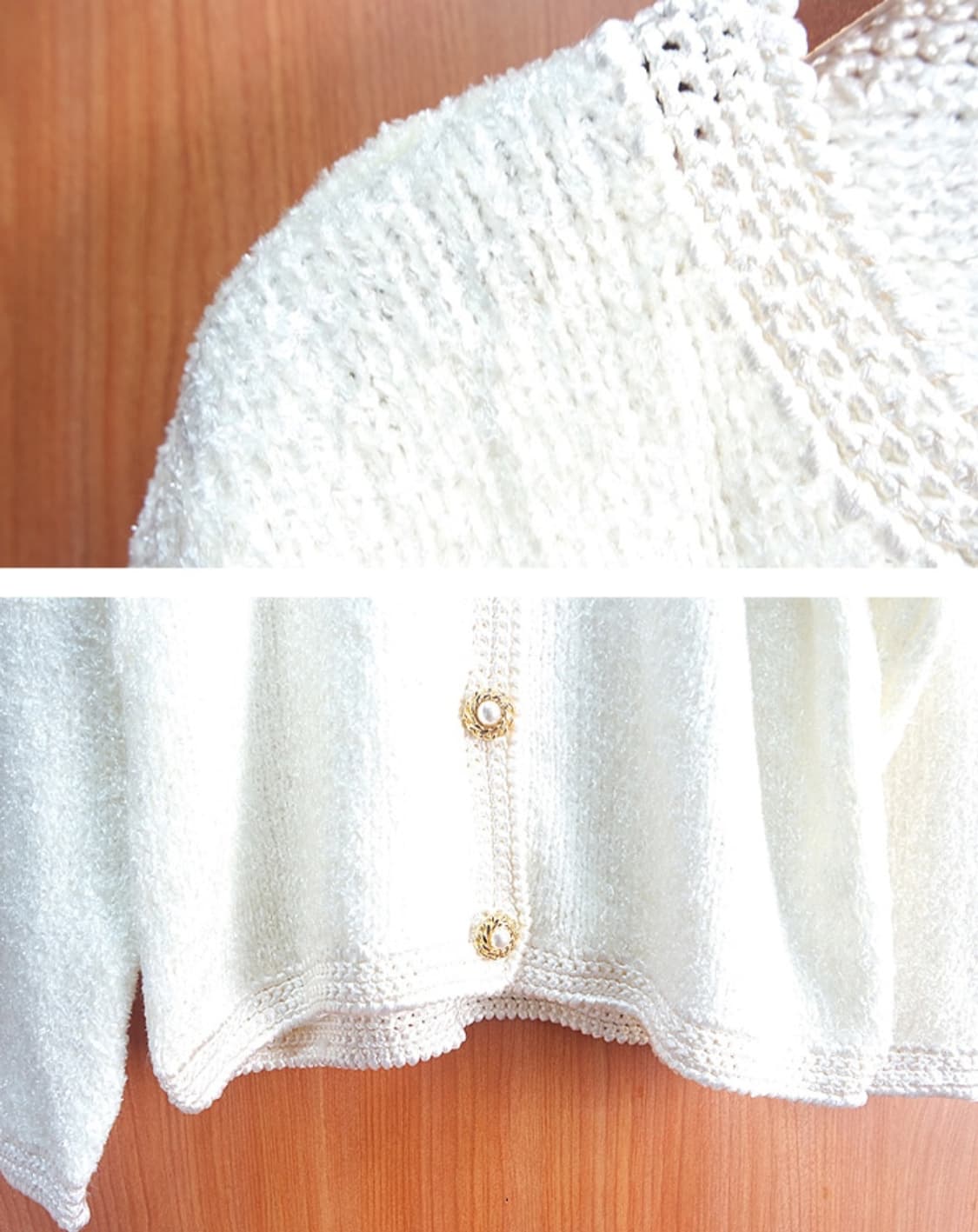 새제품~!!  빈티지 금장 진주 버튼 스웨터 가디건 상품이미지4