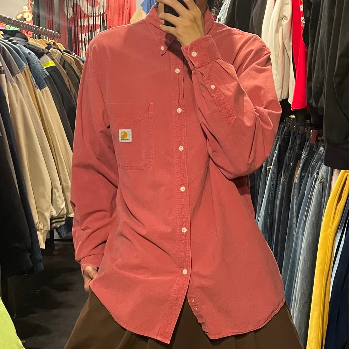 [IM] carhartt 칼하트 핑크 긴팔셔츠 상품이미지2