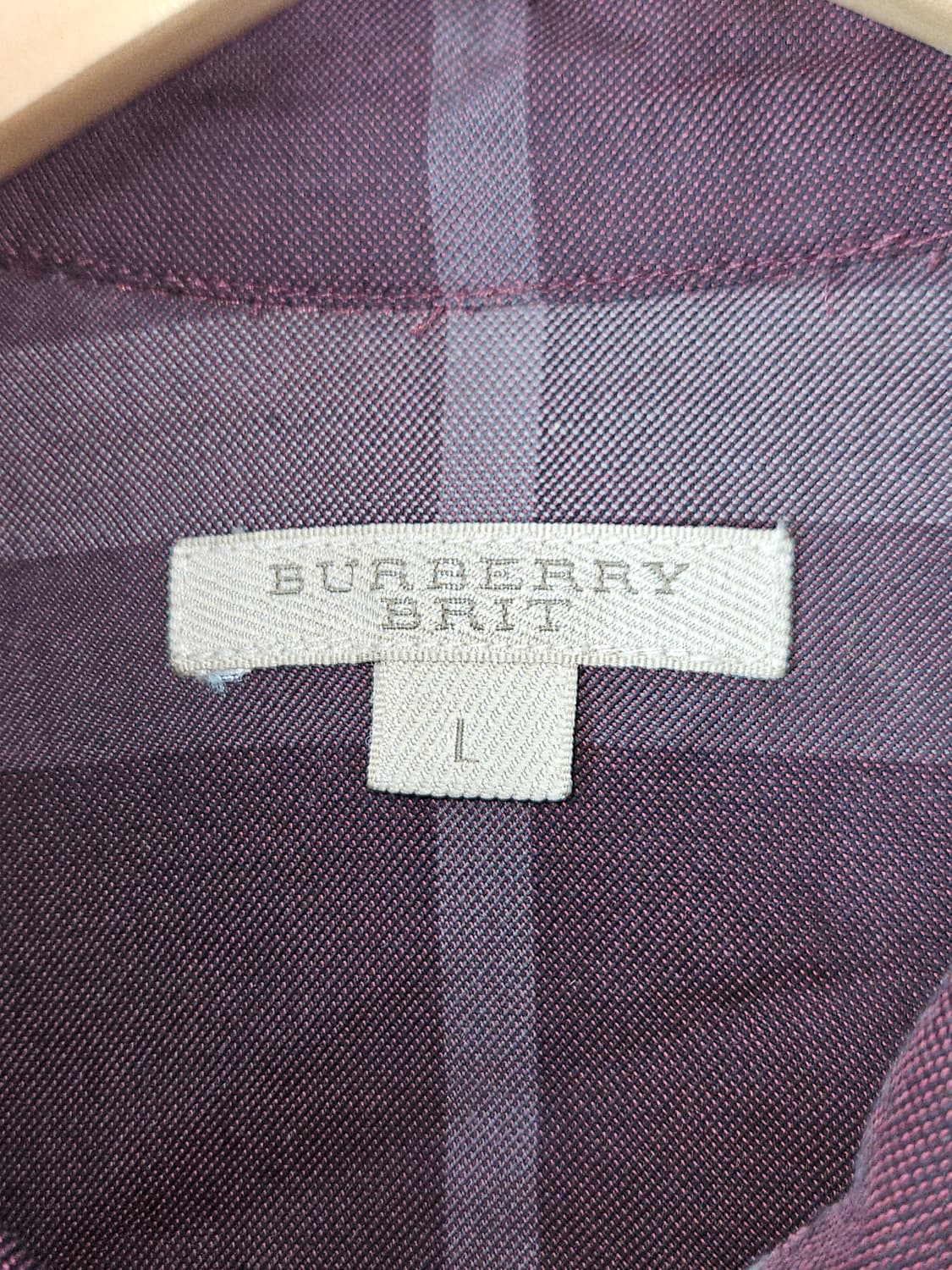 버버리 브릿 정품 와인 체크셔츠 여성 L (백화점 라벨) 거의 새상품 상품이미지3