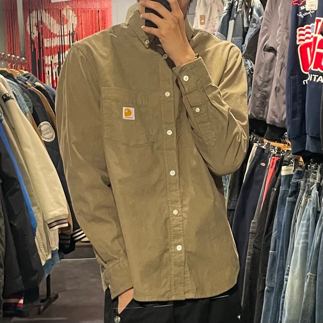 [IM] carhartt 칼하트 베이지 코듀로이 긴팔셔츠 상품이미지4