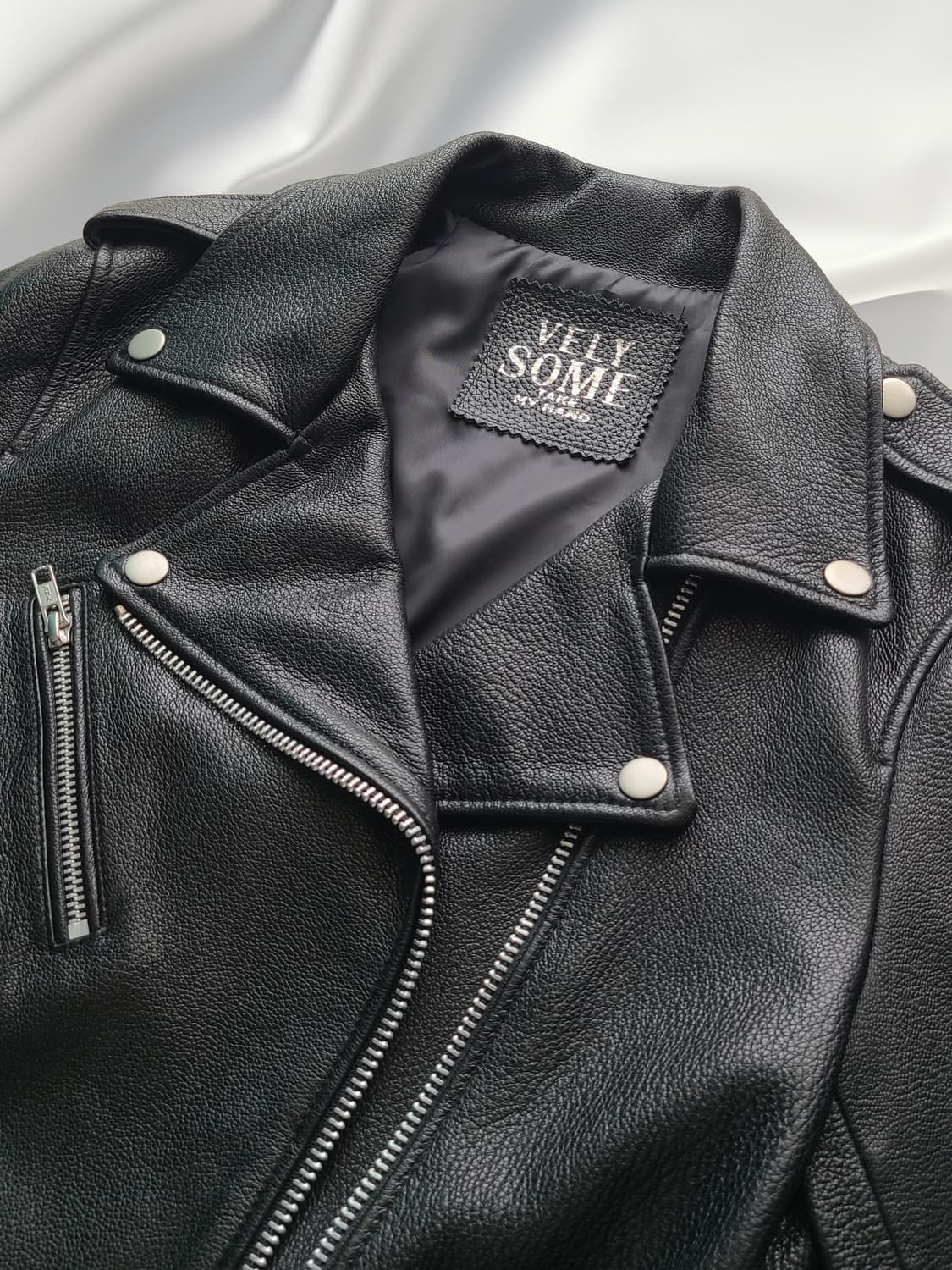 VELY SOME 블리썸 블랙 레더 라이더 자켓 상품이미지4