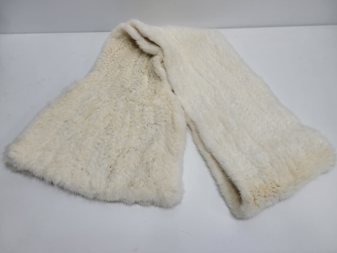 진도 끌레베 밍크 머플러 / 폭 18/30  총장 182 아이보리
 상품이미지3