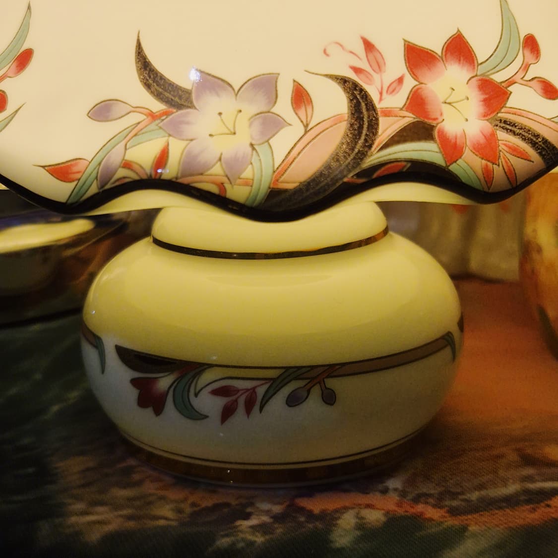 80s 플로랄 머쉬룸 포셀린 탁상 램프 상품이미지7