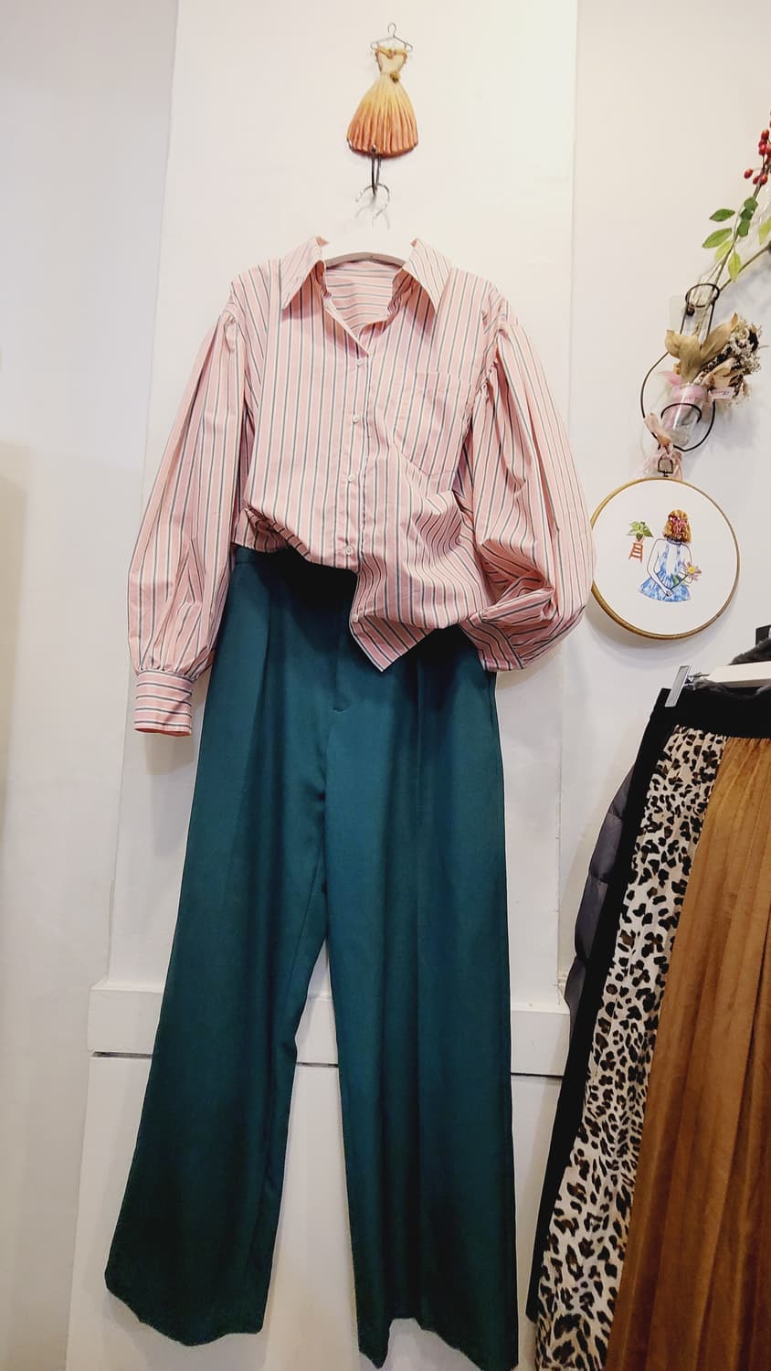 루즈핏 벌룬 스트라이프 셔츠 상품이미지2