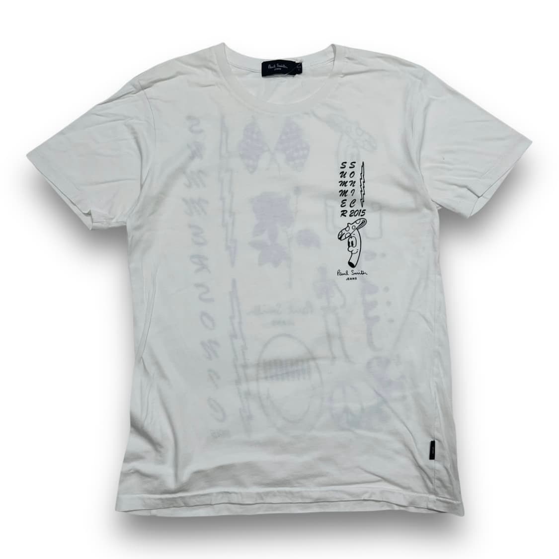폴 스미스 스컬 스마일 타투 아트 프린트 화이트 티셔츠 상품이미지3
