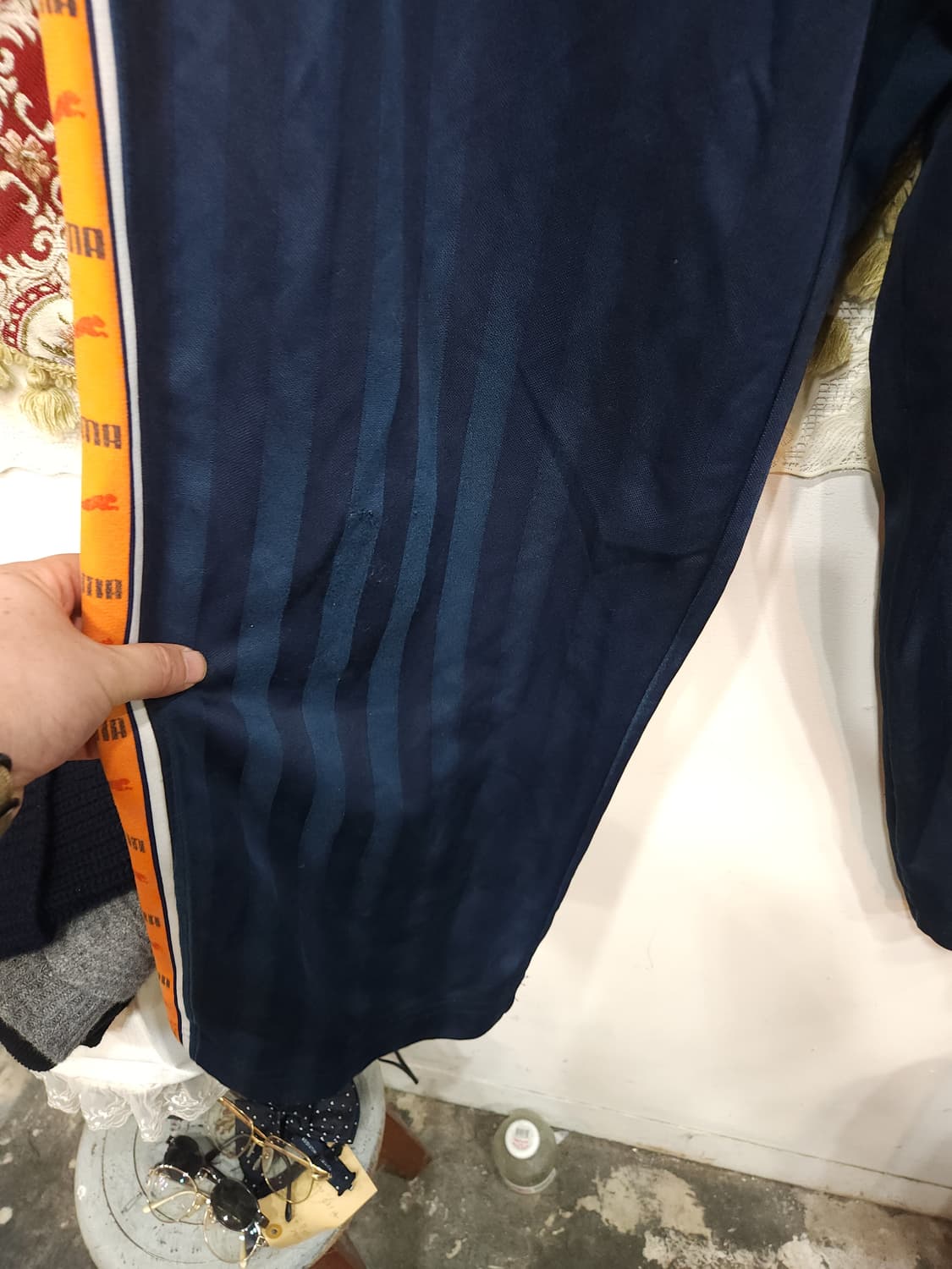 푸마 사이드라인 트레이닝 팬츠 일본판 네이비/오렌지

 상품이미지5