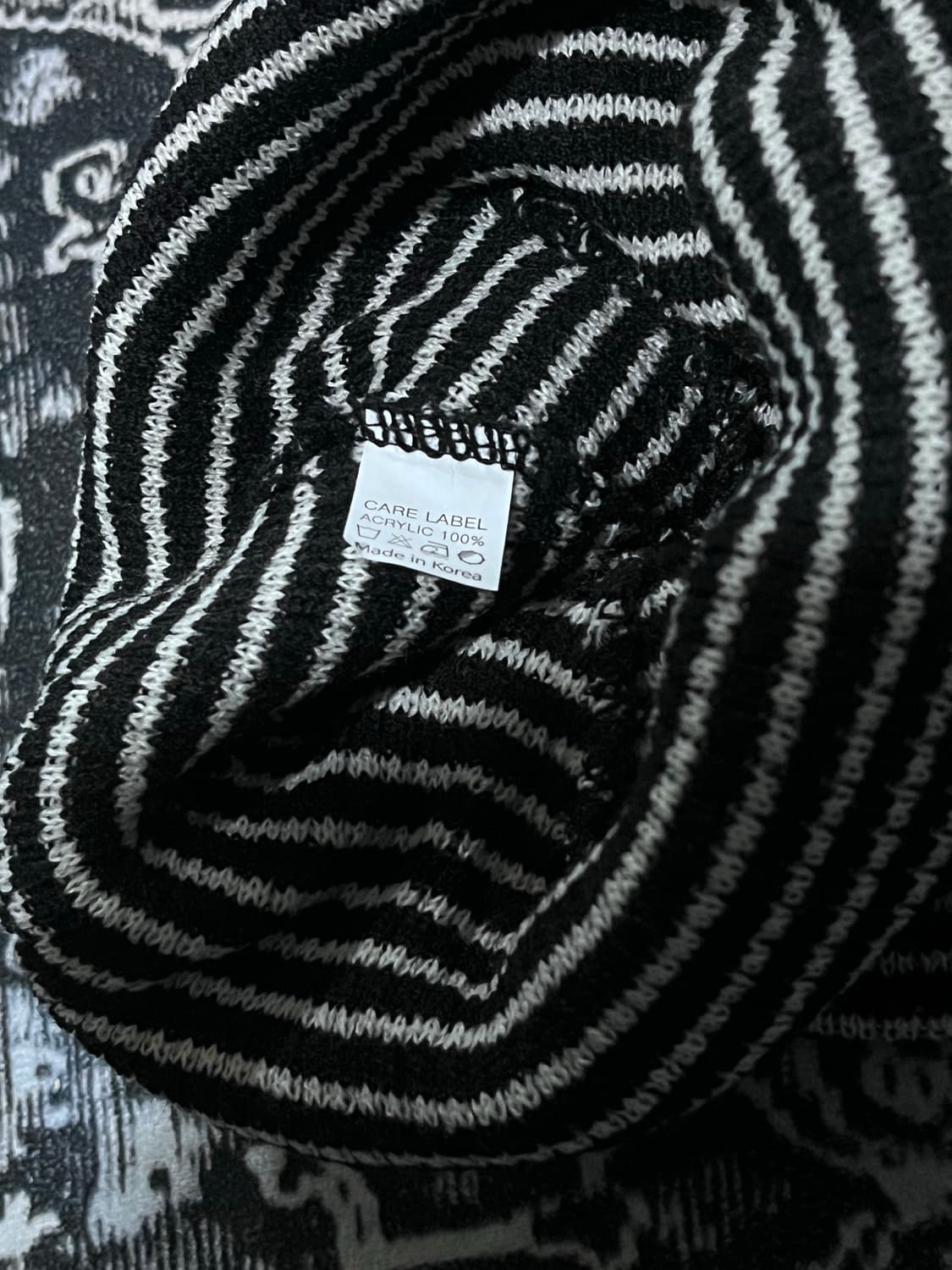 라브로스 스트라이프 검흰 비니 상품이미지3