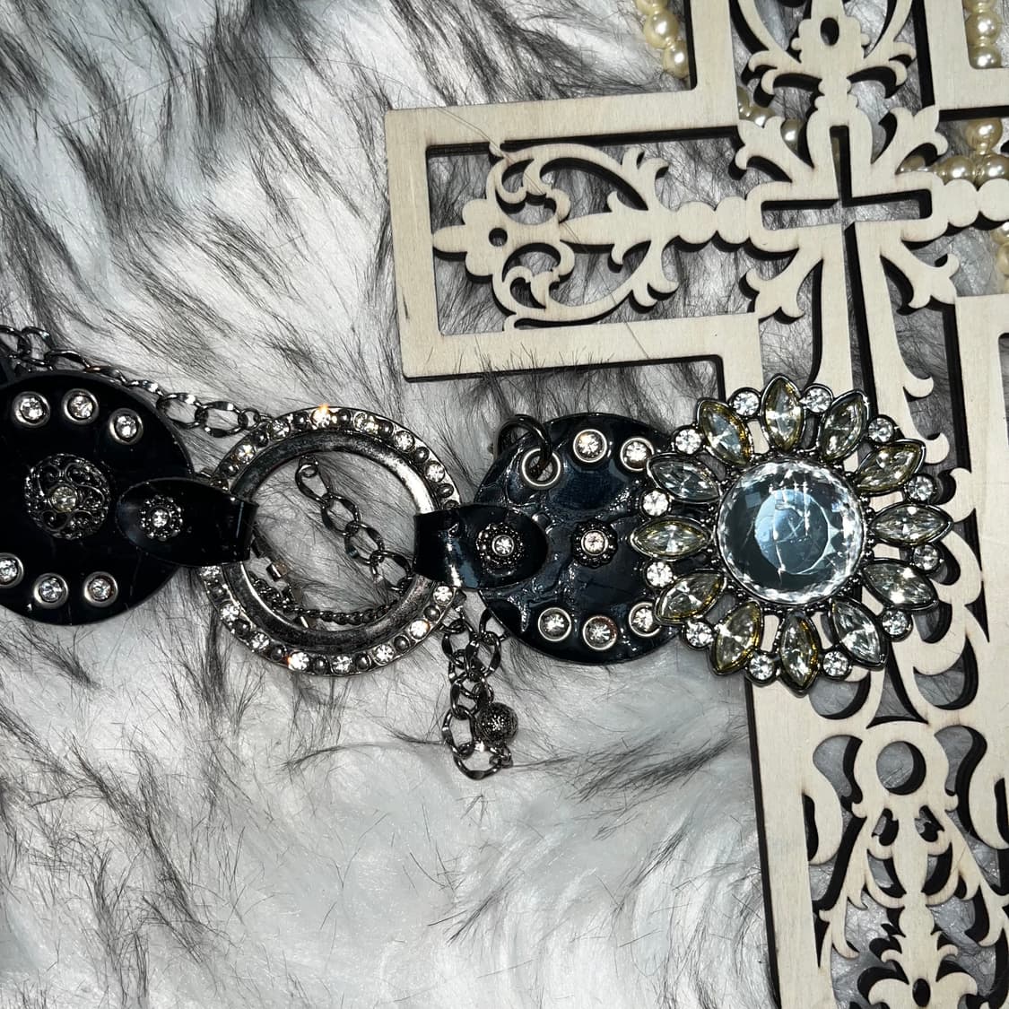 빈티지 큐빅 글로시 벨트 상품이미지3