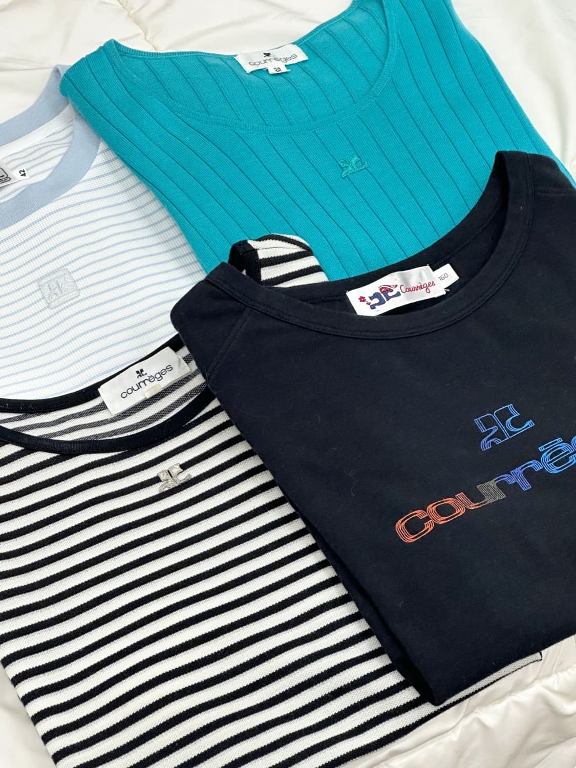 courreges / 꾸레쥬 터키 코튼 반팔 니트 탑 상품이미지7