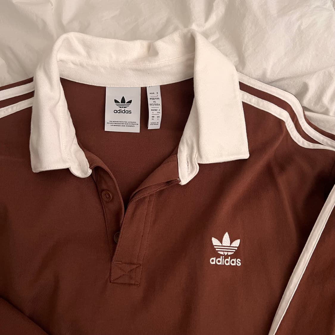 아디다스 럭비 폴로 셔츠-브라운 XL 상품이미지2