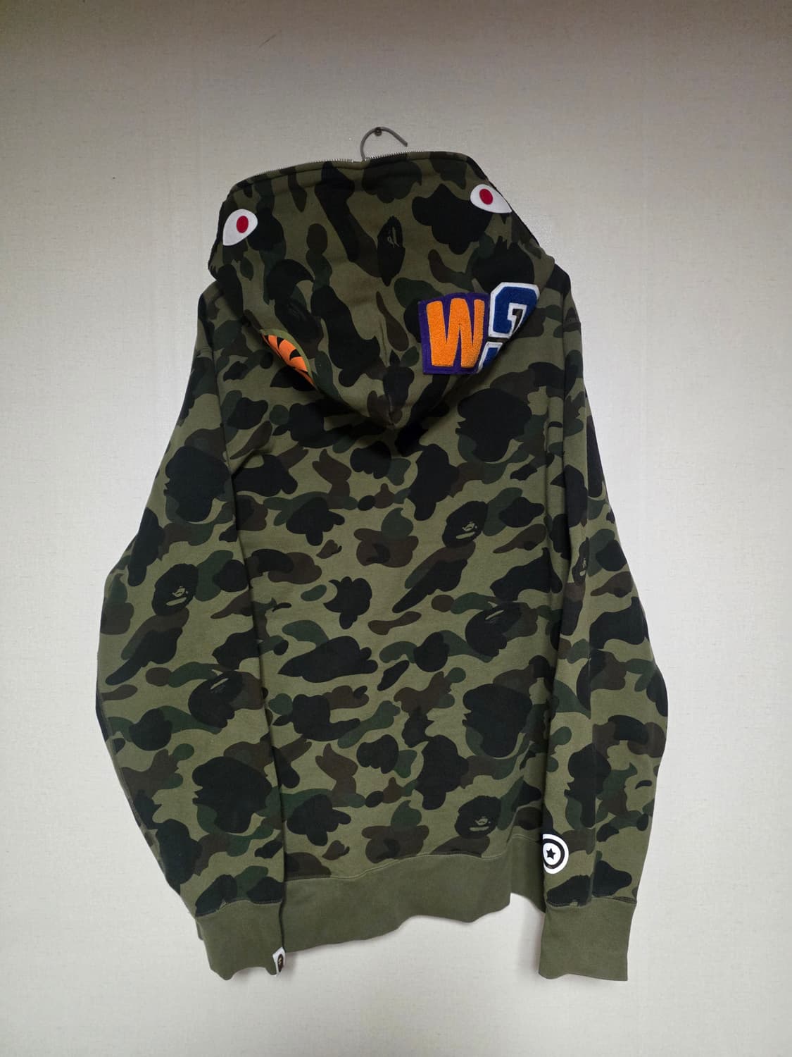 [2XL] 베이프 1ST 그린 카모 샤크 후드집업 상품이미지2