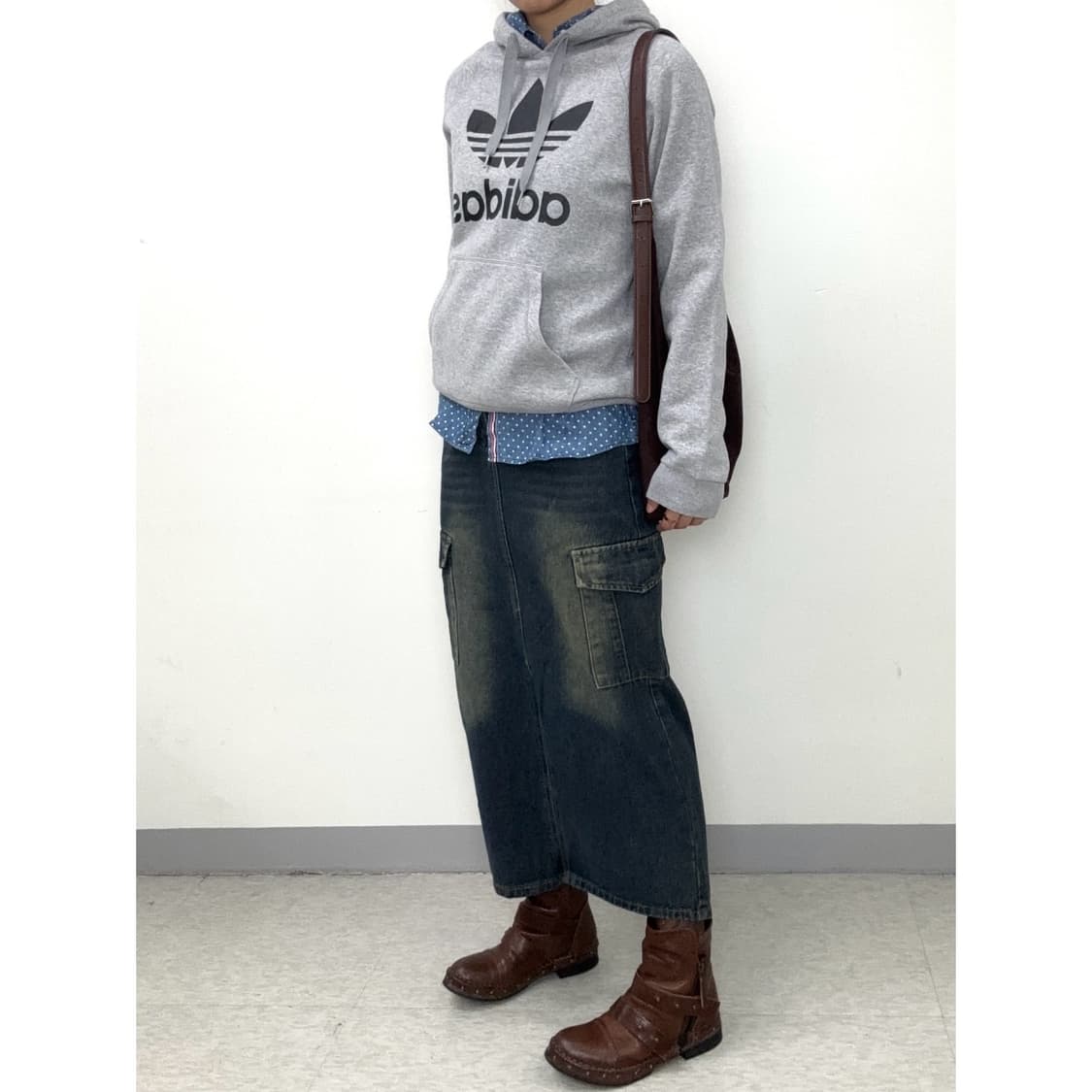 빈티지 그레이 아디다스 후드티 상품이미지3