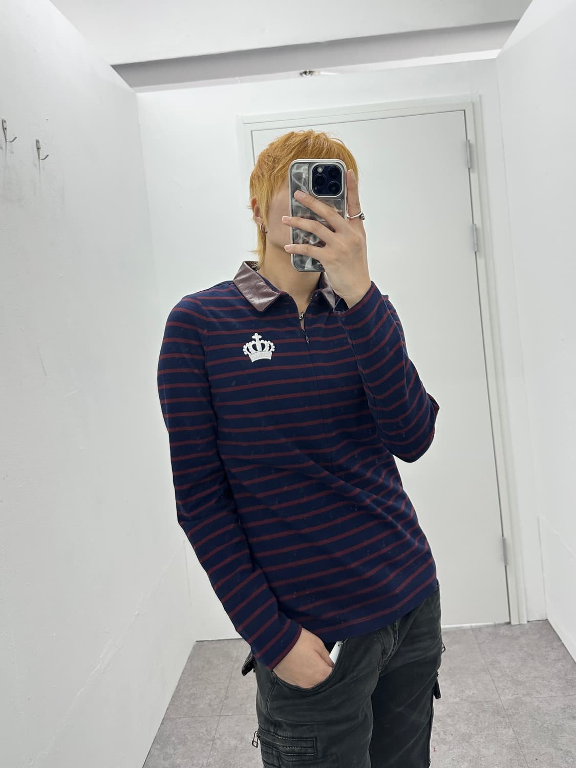 LYNX crown leather collar neck polo 상품이미지2
