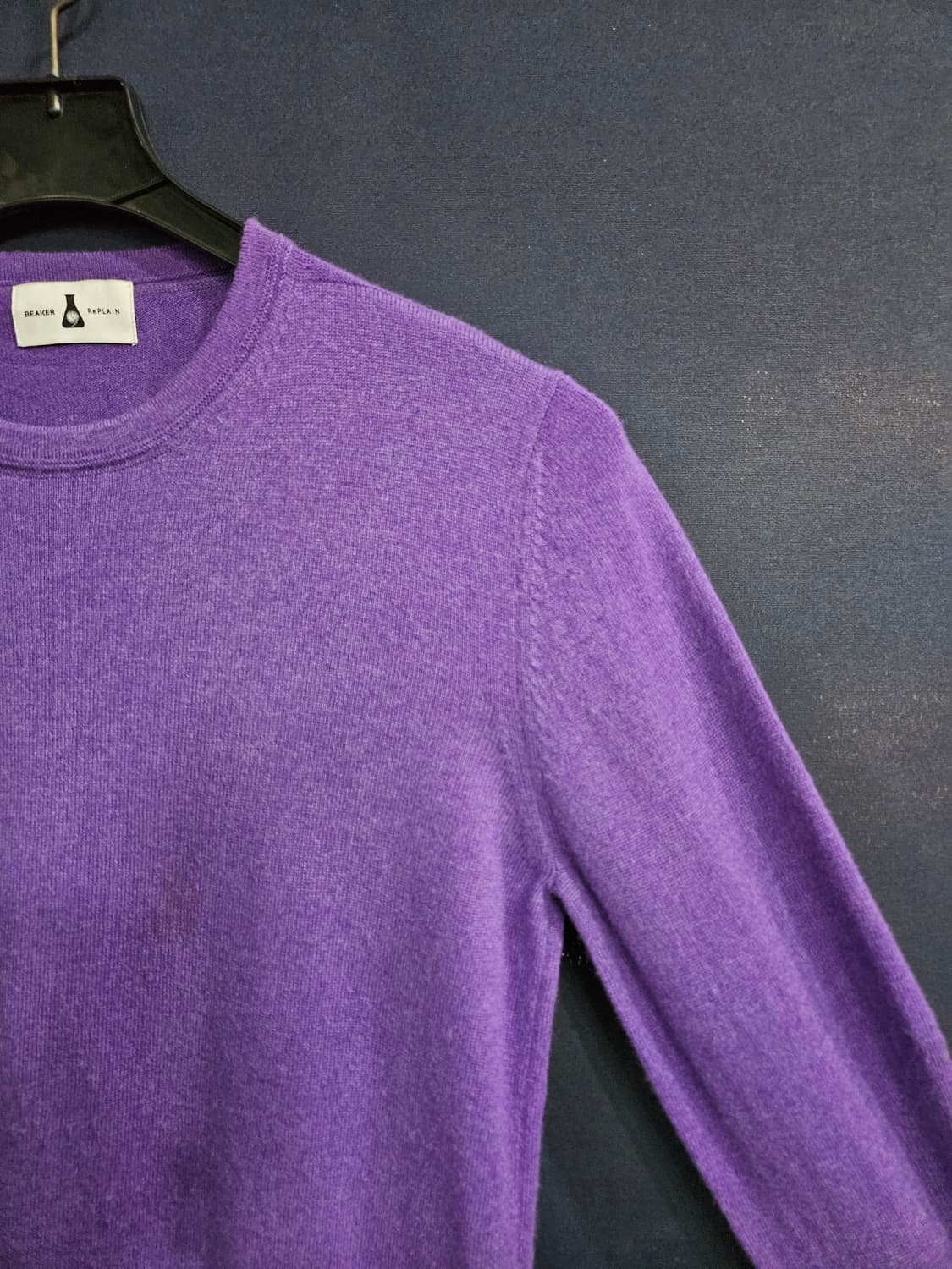 비이커&리플레인 퍼플 남성 100 캐시미어 100%니트 상품이미지4