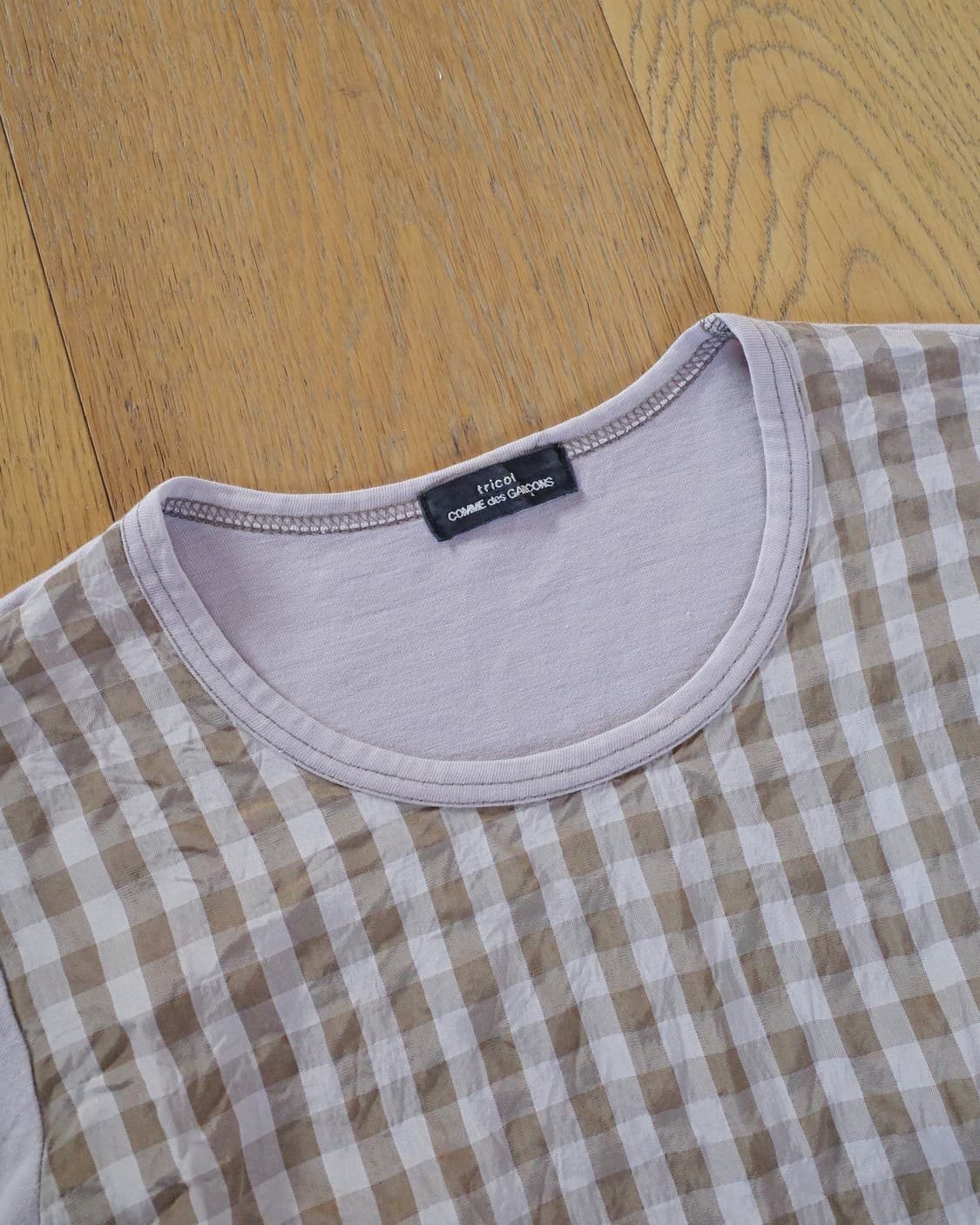 꼼데가르송 트리콧 체크 반팔 상품이미지3