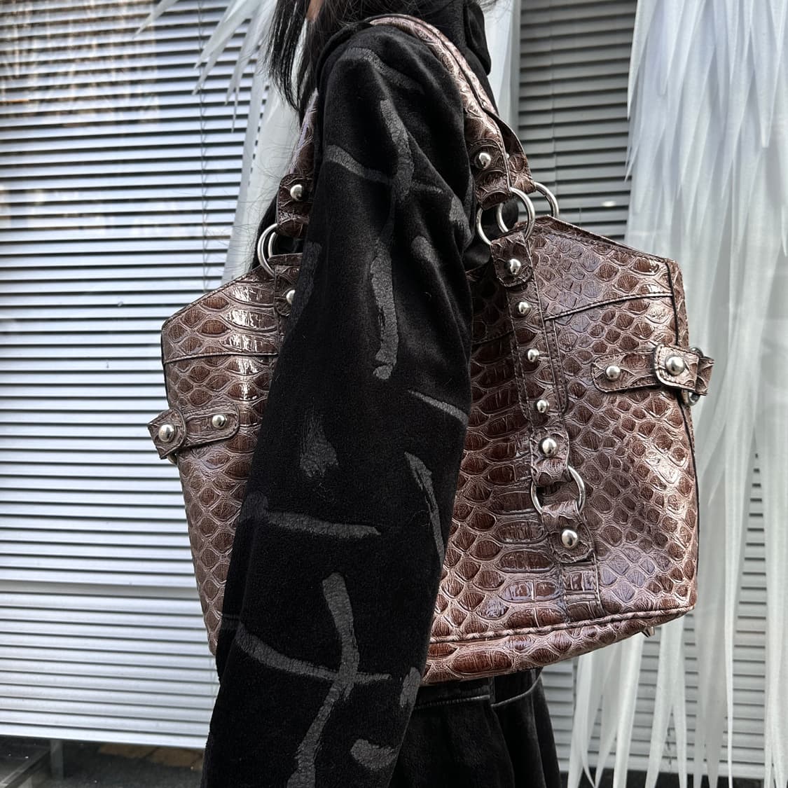 00s 빈티지 게스 스네이크 프린트 숄더백 상품이미지7