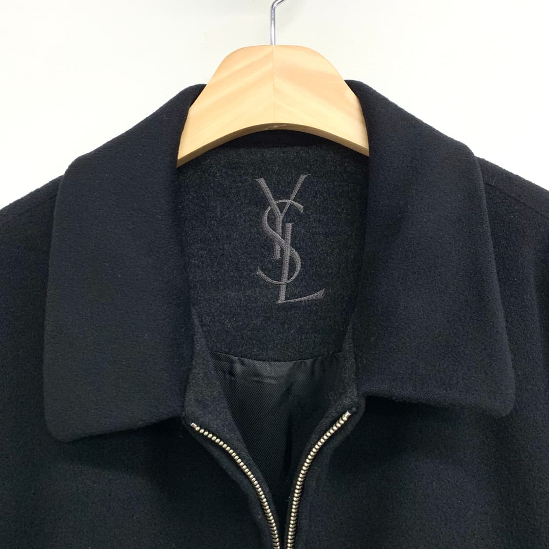 YSL (이브생로랑) 미니멀 블랙 캐시미어 울 자켓 상품이미지5