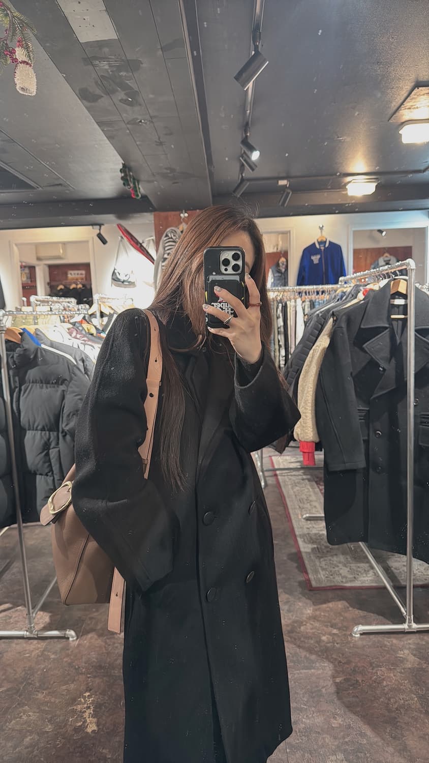 LANIERIE LUIGI COLOMBO 콜롬보 캐시미어 블랙 더블 코트 상품이미지7