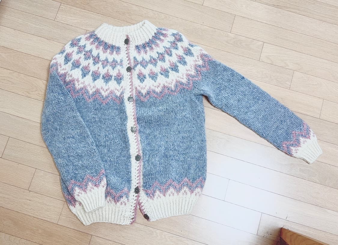 노르딕 패턴 울 가디건 상품이미지2