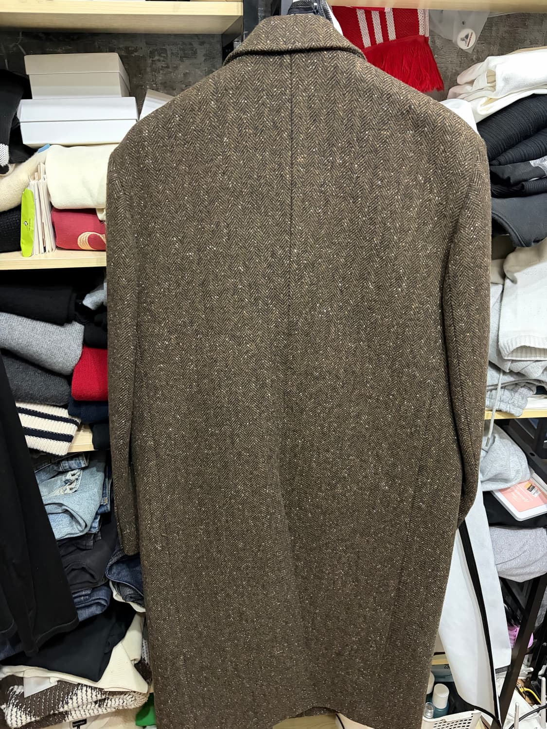 타일레 더블블래스티드 코트 브라운 해링본 상품이미지4