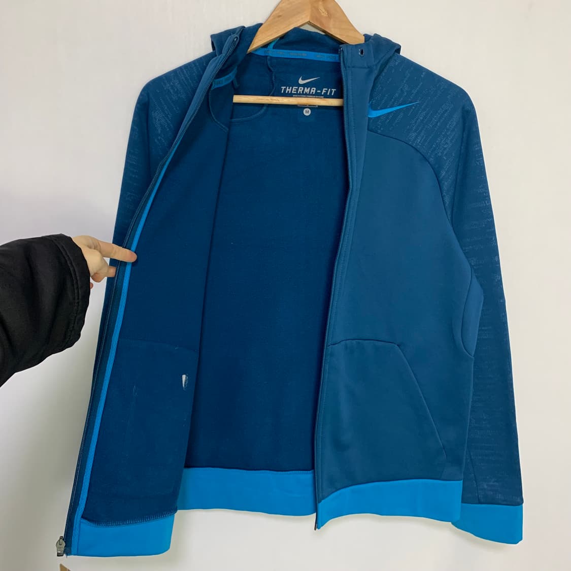 나이키 트레이닝 후드 집업 져지 블루 M 상품이미지4