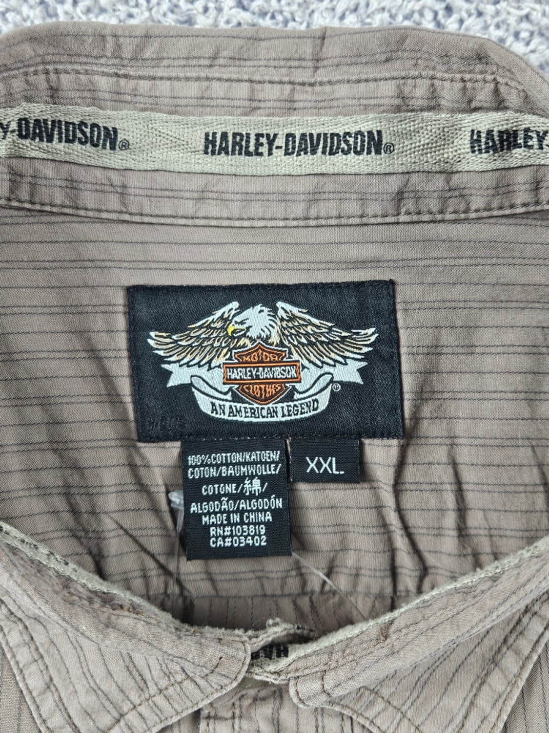 할리데이비슨 스트라이프 포켓 바이커 셔츠 ( 2XL ) / 10720 상품이미지8