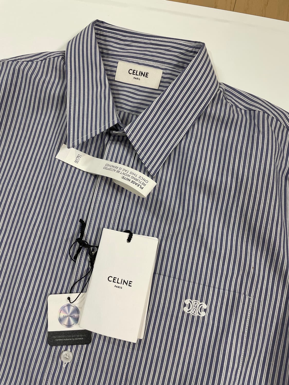 셀린느 스트라이프 셔츠 39사이즈 새상품 판매 상품이미지2
