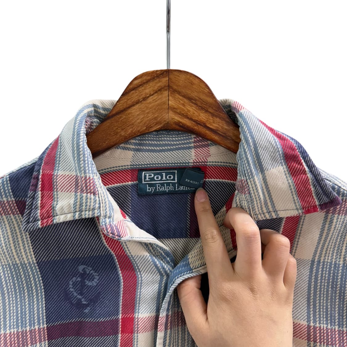 [XS] 폴로 앵커 패턴 체크 셔츠 상품이미지5