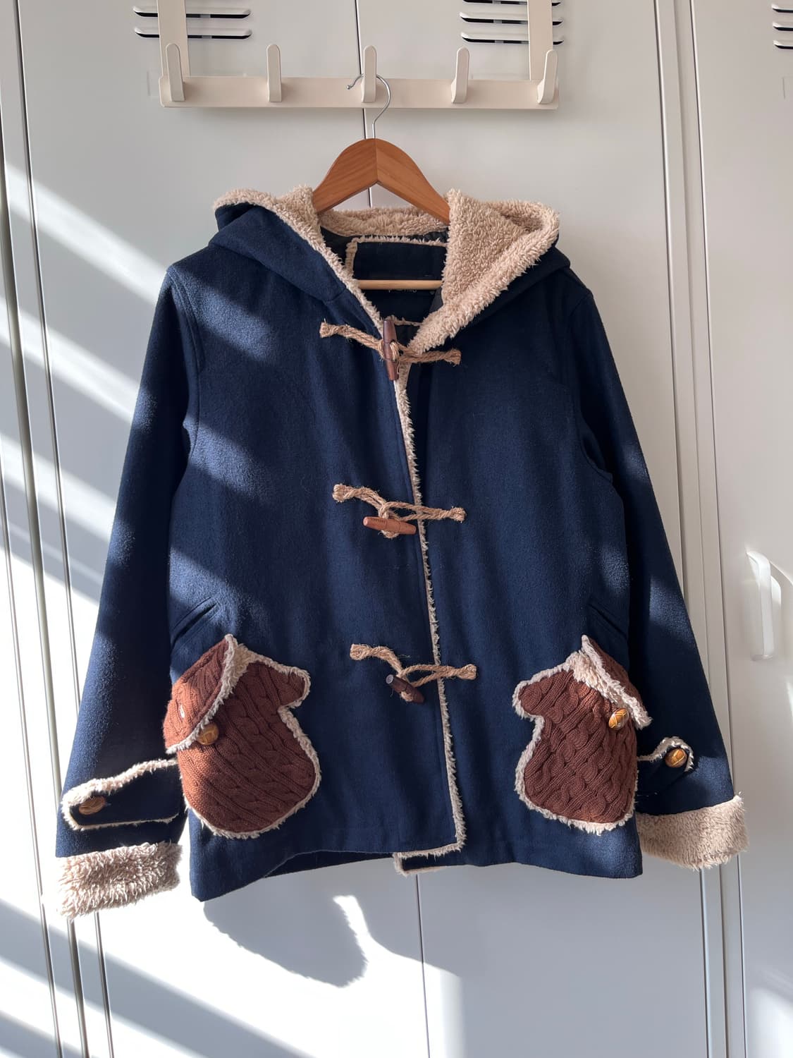 (Rare) Up start 양털 더플 후드 숏코트  상품이미지3