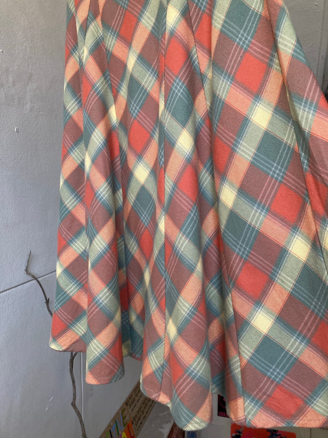 솜사탕 빈티지 체크 롱 스커트 상품이미지3