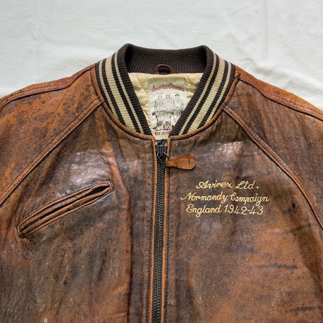 아비렉스 아이콘 레더 바시티 자켓 상품이미지2