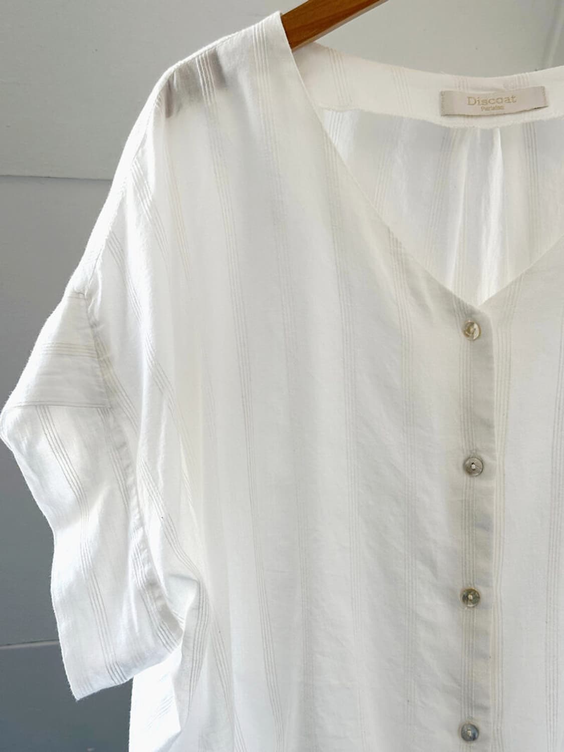 Wide design jacquard fabric shirt top 상품이미지3