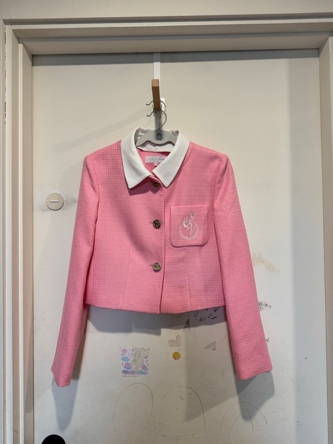 올리브데올리브 핑크 트위드 자켓 상품이미지4