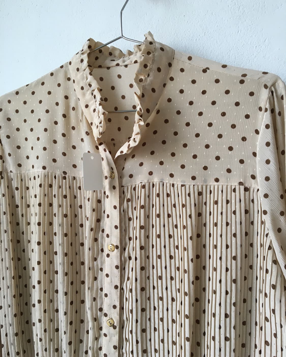 Dot pattern pleats blouse 상품이미지4