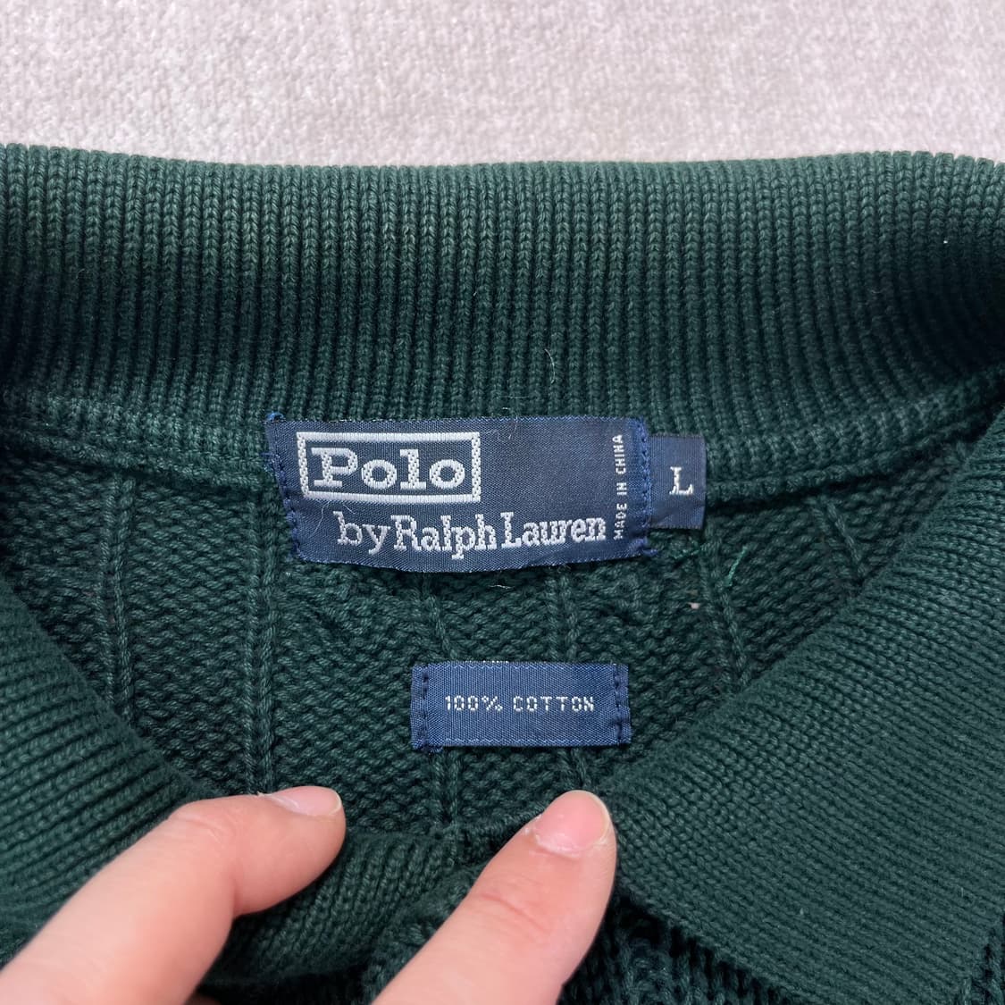 100 폴로 랄프로렌 방패로고 꽈배기 카라 니트 상품이미지4