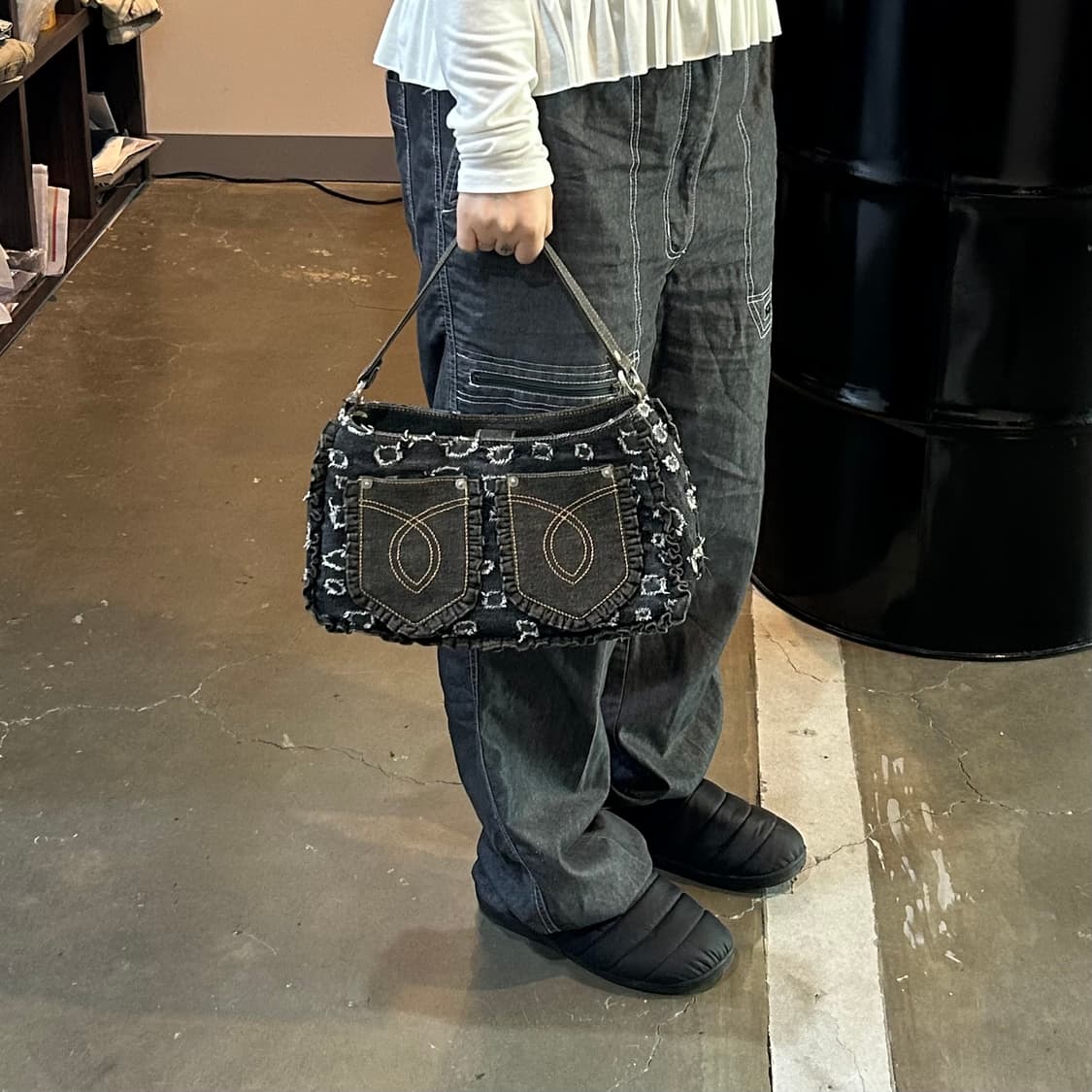 데님 그런지 포켓 숄더백 상품이미지7