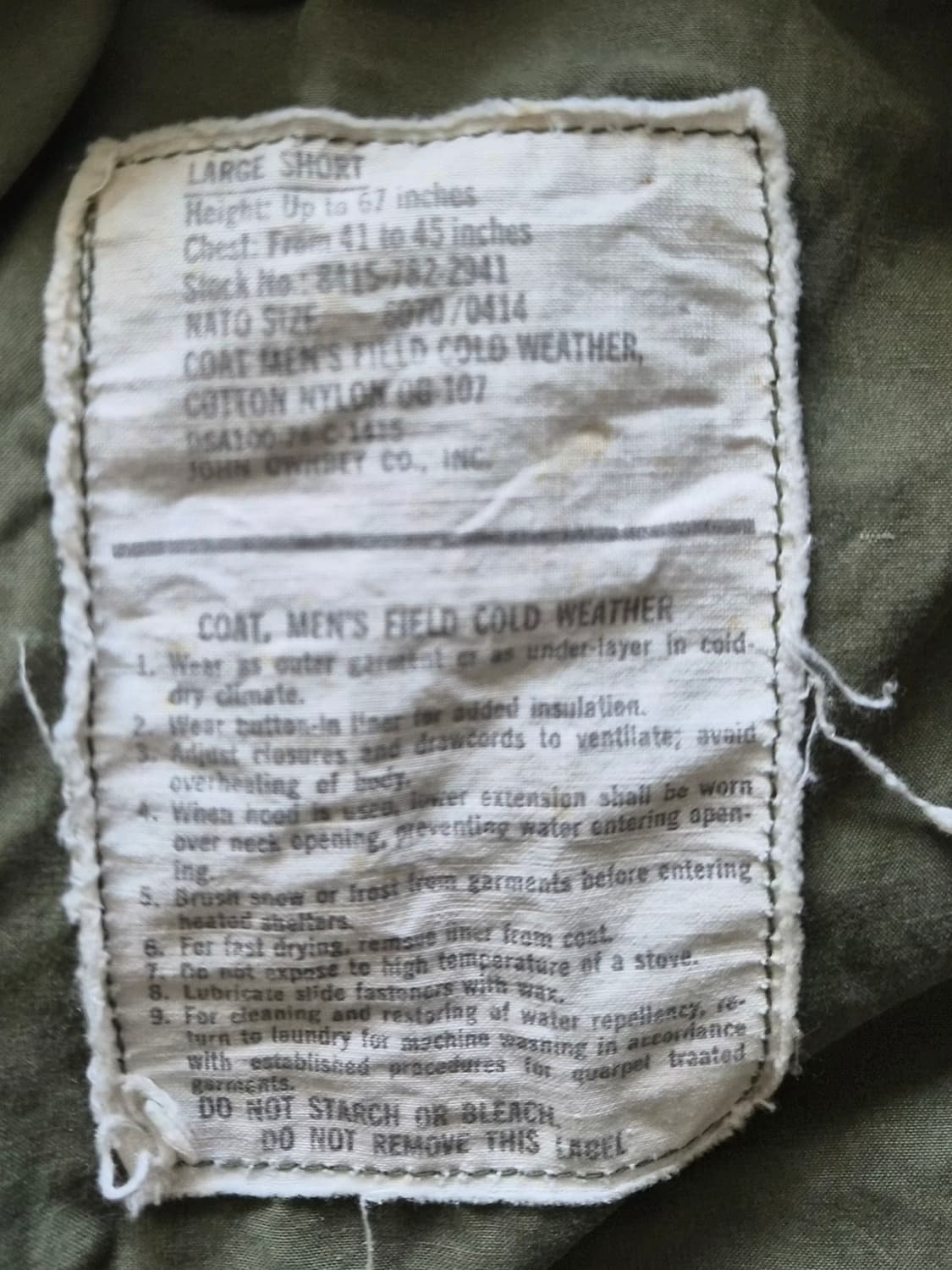 1977 M65 필드쟈켓 라지-숏 상품이미지3