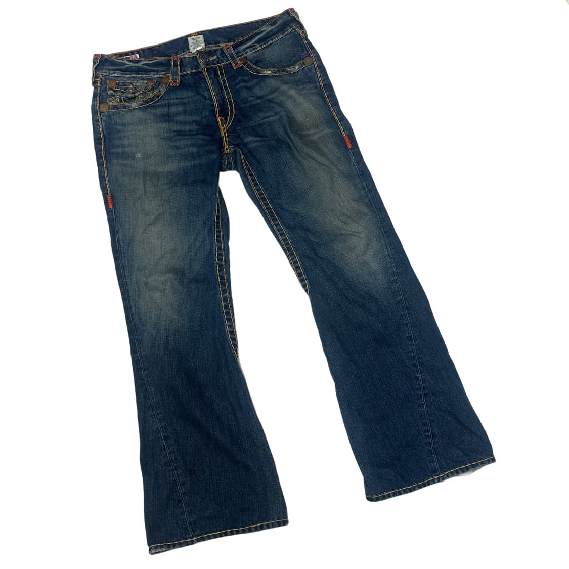 트루릴리전 조이슈퍼티 오렌지 스티치 부츠컷워싱데님진 34 상품이미지1