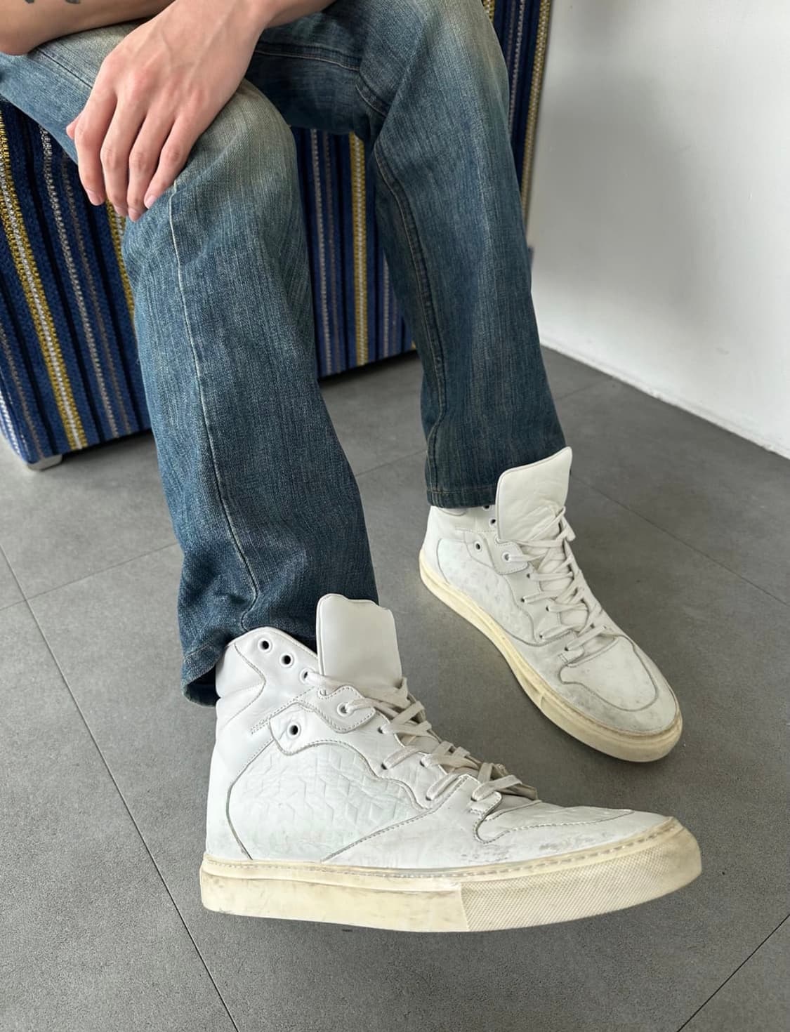 발렌시아가 모노크롬 화이트 레더 하이탑 280 상품이미지5