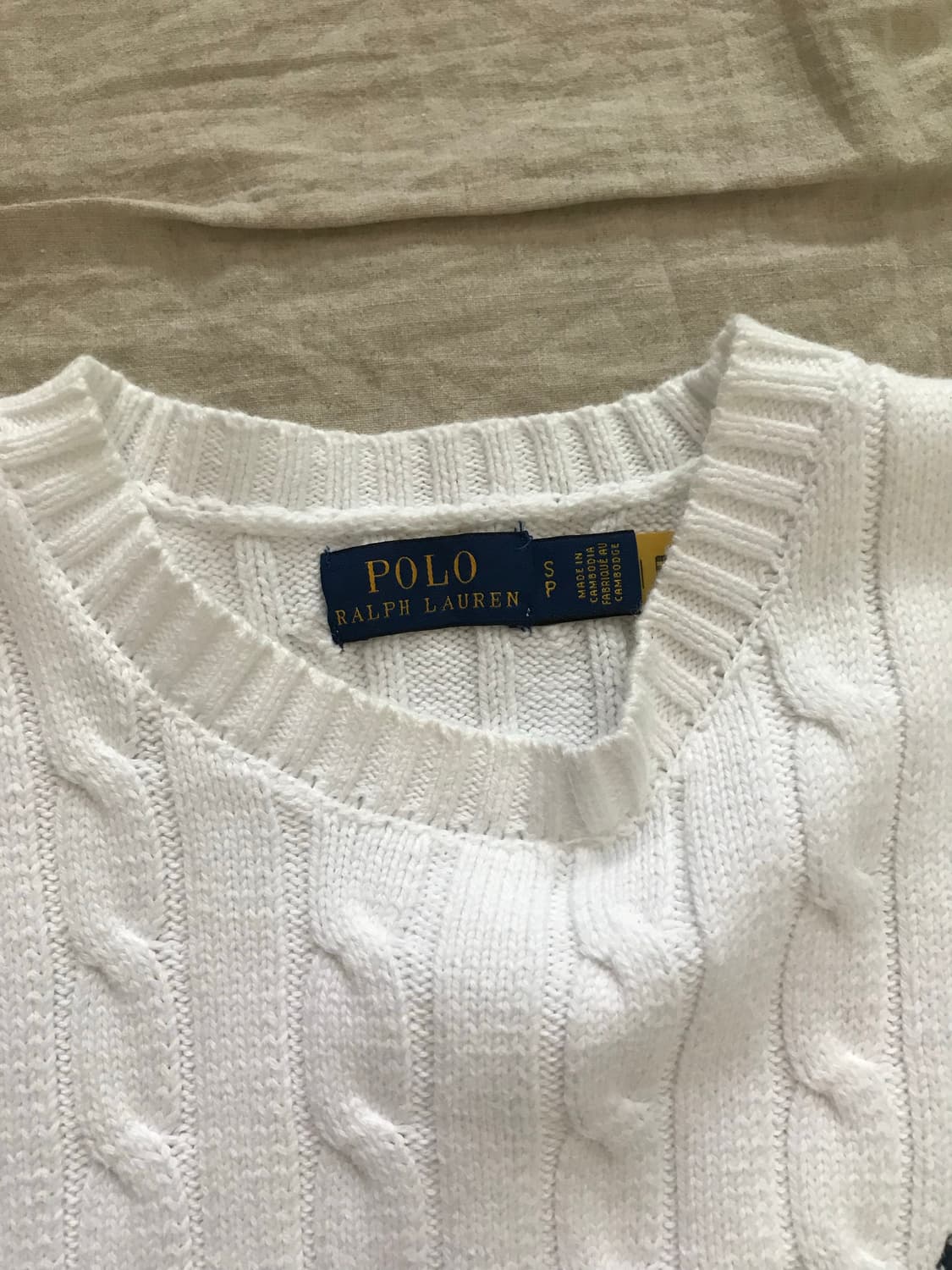 폴로 랄프로렌 포니로고 케이블 화이트 니트 반팔 상품이미지7